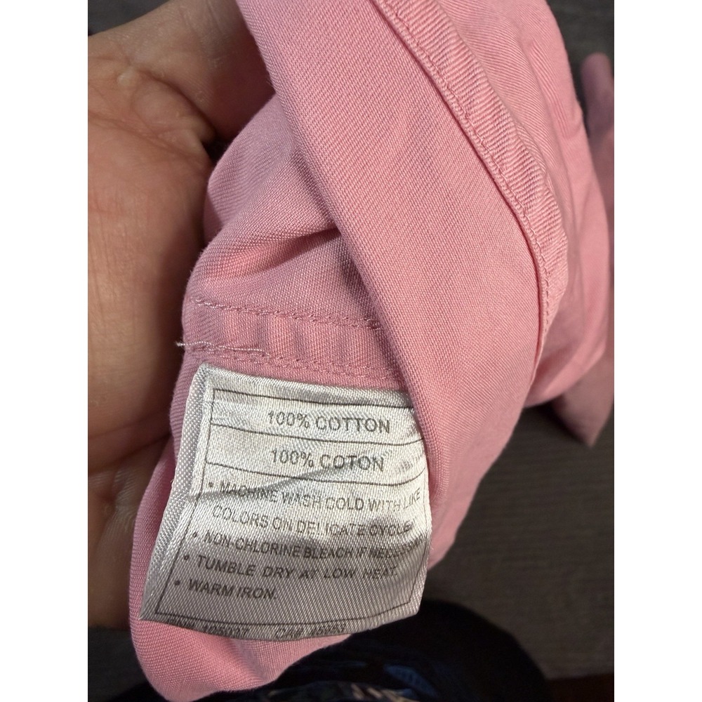 Ariat Solid Twill Shirt Mens XL Pink Classic Fit Western Button Down Cotton - Picture 6 of 7